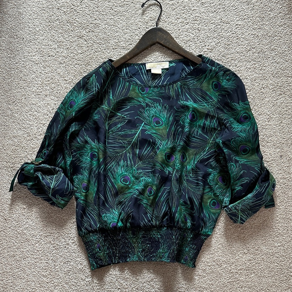 Michael Kors Peacock Feather Women's Top